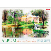 Альбом д/акварели А4 20л 200г/м2 100% целлюлоза "Пейзаж" склейка, жесткая подложка, матов. ламинация