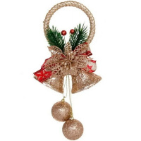 Украшение "Колокольчики" 16х17см с блестками, пластик Y9988-24