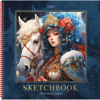 Скетчбук 29х29см 32л 160г/м2 "Царевна" спираль, жесткая подложка, глянцевая ламинация 087460