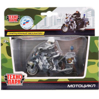 Мотоцикл "Омон" с фигуркой, серый, инерционный, металл 9см (открывающиеся двери) CT-1247-7