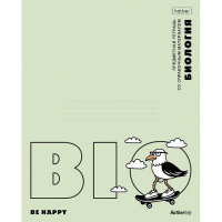 Тетрадь А5 48л клетка Биология "Приключения чайки" на скобе пластиковая обложка 094664