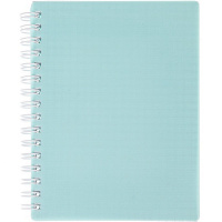 Записная книжка А6 80л "Canvas. Бирюза" клетка, на спирали, пластиковая обложка 081654