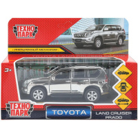 Машина "Toyota Prado Хром" серебро, инерционная, металл 12см (открывающиеся двери) PRADO-SL-CH-WOD