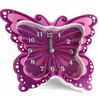 Часы "Бабочка" 19*15см 4 цвета пластик Y3573-16
