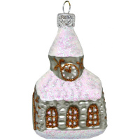 Ёлочное украшение "Заснеженный домик" h-10см в подарочной упаковке ФУ-1901