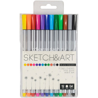 Набор капиллярных ручек 12цв 0,4мм "Sketch&Art" шестигранные, блистер с европодвесом 36-0011