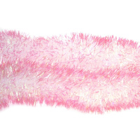 Мишура 9смх2м белая с розовыми кончиками P-4