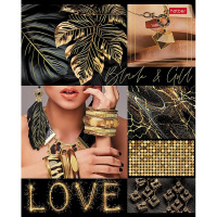 Тетрадь А5 48л клетка "Fashion gold" на скобе 3D фольга матовая ламинация 5 дизайнов 084135