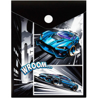 Папка-конверт на кнопке "Гонки" 158х114мм вертикальный, полипропилен 0,18мм 69031