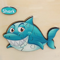 Пазлы "Собери картинку. Акула" 14,5х14,5см дерево, 10 видов 11411-24