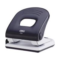 Дырокол "Pro" 40л 2-отв, d-6мм, с линейкой, металл, белый/черный E0120