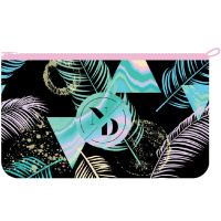 Пенал "Неоновые перья" 22,5х12х10см прямоугольный, 5 отделений, печать на ткани ПК-51