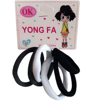 Резинка для волос 4,5см 6 шт. 3 цвета (белый, серый, черный) 11891-24