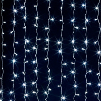 Эл/гирлянда Штора 240 диодов 2*2м 12 ниток, в каждой нитке 20 ламп, белый H-0522