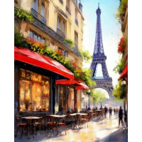Живопись по номерам (акрил) 40х50см "Утро в Париже" сложность 4, холст на подрамнике МСА2113