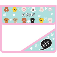 Папка на липучке А5 230х190х50мм "Лапки" 2 отделения, с клапаном, пластик ПМ-А5-36