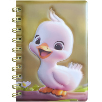 Бизнес-блокнот А6 70л "Утята" линия, на спирали, цветной блок, поролон, 4 вида 1901-6/11748-24