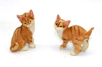 Сувенир "Кошка" 8см рыжая полистоун 2 вида Y5541-17
