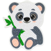 Алмазная мозаика 9х10см "Панда" на магните полная выкладка ALVM-090