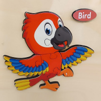 Пазлы "Собери картинку. Попугай" 14,5х14,5см дерево, 10 видов 11411-24