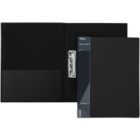 Папка с боковым прижимом "Standard" А4 пластик 0,70мм с внутренним карманом черная AC4_00101/038390
