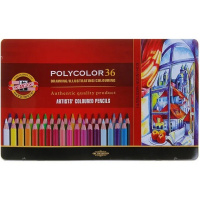 Карандаши 36 цветов "Polycolor" шестигранные дерево, металл 3825 Карандаши 36 цветов "Polycolor" шестигранные дерево, металл 3825
