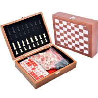 Шахматы, лото 2 в 1, 25х18х6см дерево W2519