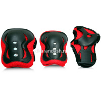 Набор защиты в сетке (нарукавники, наколенники, налокотники) черно-красный Y7896-18