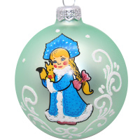 Шар 85мм "Снегурочка с белочкой" в подарочной упаковке КУ-85-18512