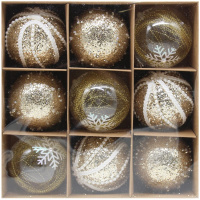 Набор шаров 80мм 9шт шампань Y9973-24