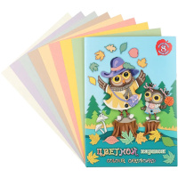 Набор картона цветного А4 8цв 8л "Совки гуляют" тонированный односторонний НК-4907
