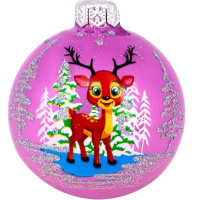 Шар 65мм "Олененок северный" в подарочной упаковке КУ-65-234080