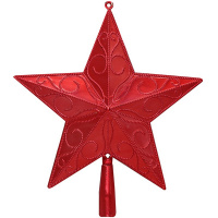 Верхушка на елку Звезда 20см красная пластик Y8305-19