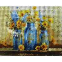 Алмазная мозаика 20х25см "Вазы с желтыми цветами" полная выкладка ZH5801