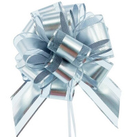Бант - шар 5см диаметр 13см Матовый серебро Y7015-18