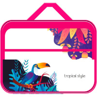 Папка д/труда А4 "Какаду" 335*260*60 с ручками, ткань ПТР-111