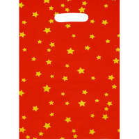 Пакет подарочный "Звезды" 17,5х25см фольга красный Y10434-24