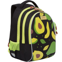 Рюкзак 28х41х20см, 700гр, 3 отделения, 2 кармана, с брелком, черный "Авокадо" RG-168-11/1