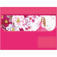 Папка д/труда А4 "Принцесса в цветах" 325х240мм раскладная на липучке, ткань, картон ПТР-10