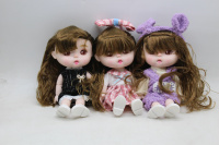 Кукла 21см шарнирная в платье и с бантиком, 4 вида 10946-24