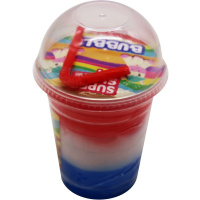 Слайм 11х7см 160гр. с трубочкой, трехцветный XJ3184