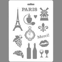 Трафарет пластиковый 22x31 см, Париж 137465785