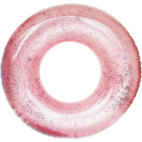 Надувной круг с ручками 120см, прозрачный с блестками, 2 цвета Y7804-18