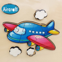 Пазлы "Собери картинку. Самолёт" 14,5х14,5см дерево, 10 видов 11411-24