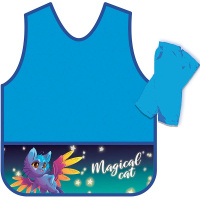 Фартук-накидка для труда "Magical cat" 56,8х40,5см с нарукавниками, печать на кармане ФН-1