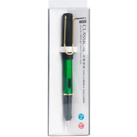 Ручка перьевая 0,38мм синяя, зеленый корпус софт тач, 1 картридж 3920/11729-24