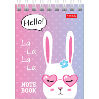 Блокнот А7 40л "Прикольные зайцы" без линовки, на спирали, 6 дизайнов 40Б7В1гр/061437