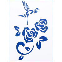 Трафарет пластиковый 22x31 см, Колибри на цветкеST016