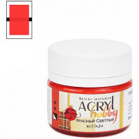 Краска акриловая 20мл "Акрил-Хобби" красная светлая 0303032