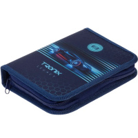 Пенал "Tronix" 20х14х4см прямоугольный одностворчатый, 2 откидные планки, ткань 093863